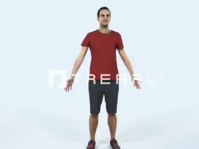 Jest 01I Animated Rigged Summer Casual Man Low-poly 3D model