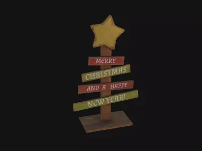 Christmas Tree Decoration Low-poly 3D model