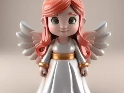 Charming Angel Figure Cute 3D STL File for Decor 3D print model