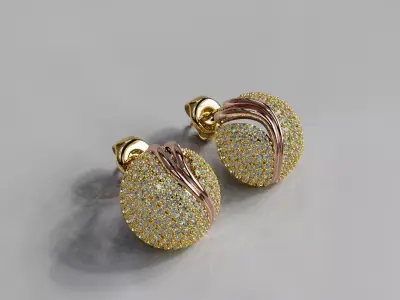 EARRINGS - HALF BALL DESIGN 3D print model