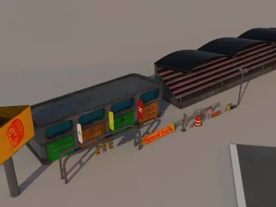 Race Track Package Low-poly 3D model