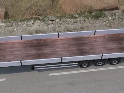 Semi-trailer flatbed trailer 3D model
