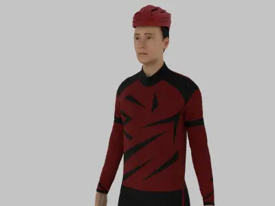 Cyclist Character Low-poly 3D model