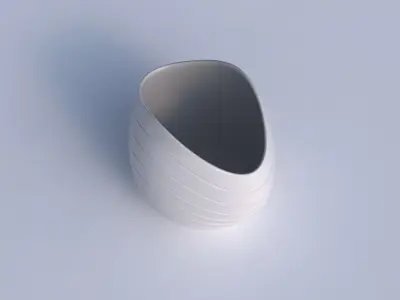 Bowl compressed 3 with smooth horizontal dents 2 3D print model
