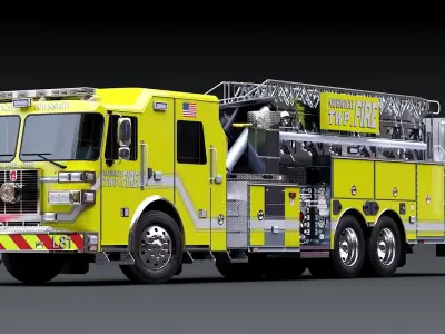 Fire Truck Aerial Platform Norwich Township  Low-poly 3D model