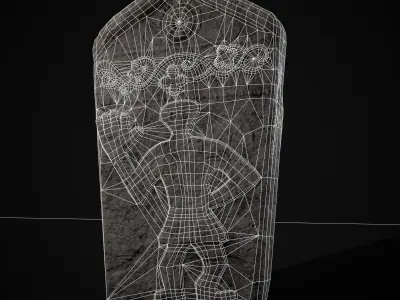 Carved Figure Gravestone Low-poly 3D model