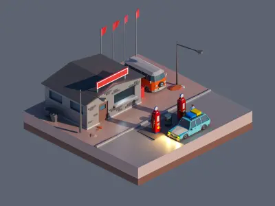 land 22A Low-poly 3D model