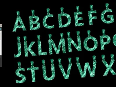 AtoZ Letters Alphabets Wooden Texture Pendants 3D Print Models 3D print model