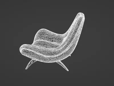 Modern Yellow Designer Lounge Chair   3D model