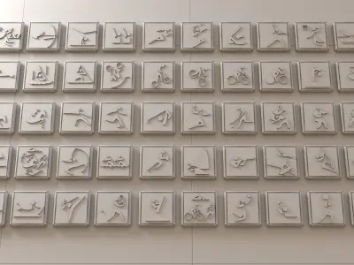 Sport pictogram pack - olympic -  Low-poly 3D model