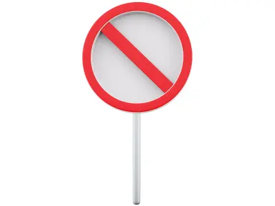 3d  No waiting sign icon 3D model