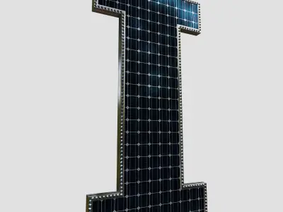 Solar Panel Letter - I 3D model