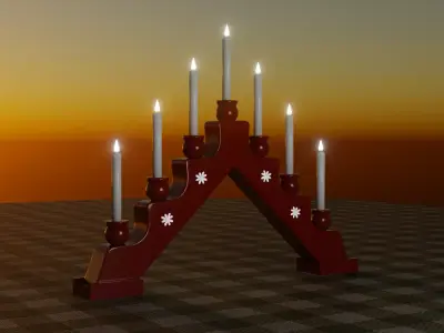 Classic Advent Candle Light 3D model