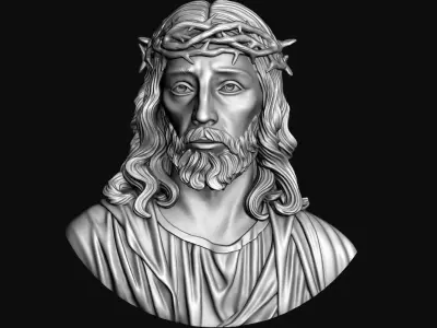 Jesus Bas Relief Medallion And Pendant  3D print model