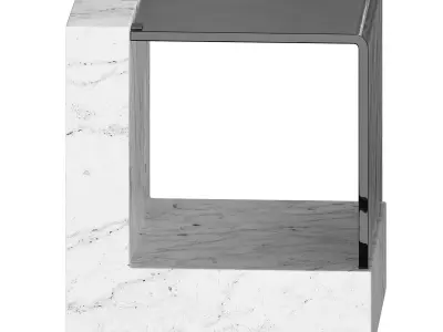 Creative Marble Side Table - Glass 3D model