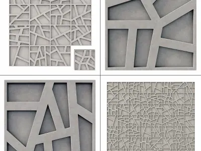 Tile concrete angle line n3 3D model