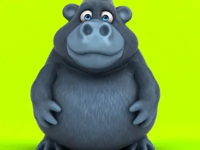 Fun cartoon gorilla 3D model