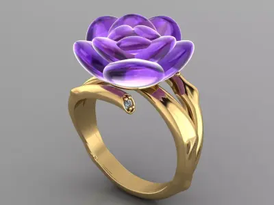 flower ring 3D print model