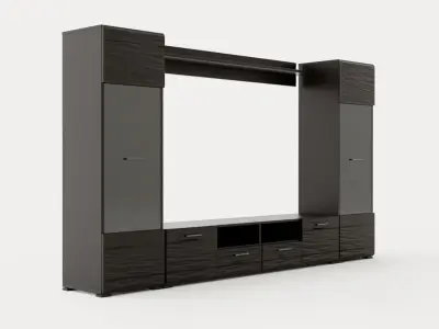 Apryl Media Furniture 260 Cm Black Low-poly 3D model
