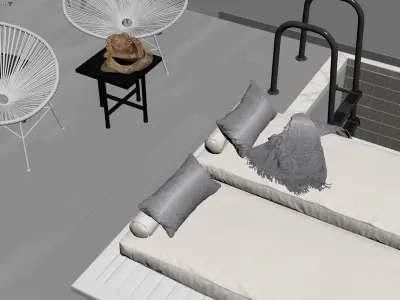 Pool Scene CASA COOK RHODES Apartment 03 3D model