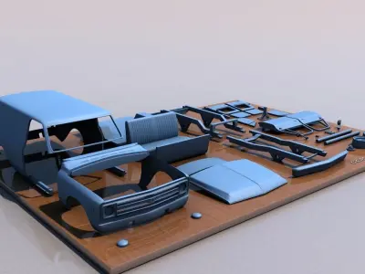 CHEVY C10 PANEL TRUCK 1968 3D print model