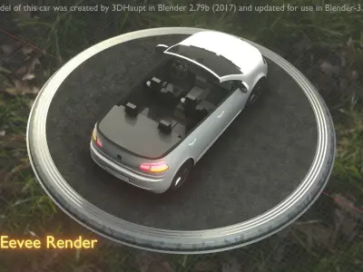 City Car 14 Compact Class Cabrio Open Type-C White  Low-poly 3D model