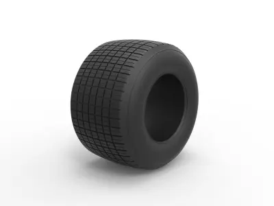 Dirt Sprint racing tire 13 Scale 1 to 25 3D print model
