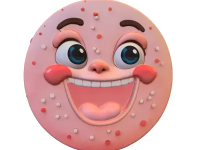 Cartoon Cookie Character Low-poly 3D model