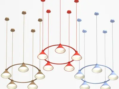 Zero Lumo Circle Pendant Light - Bold colors 3D model