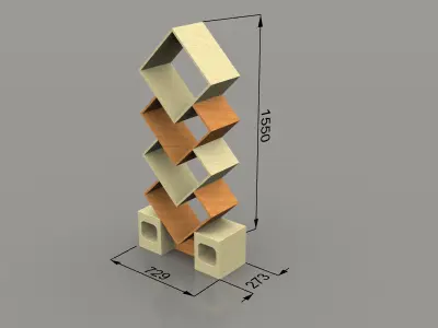 Bookcase  bookshelves Free 3D model