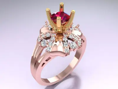 Diamond Ring - Womens Rings - GN243 3D print model