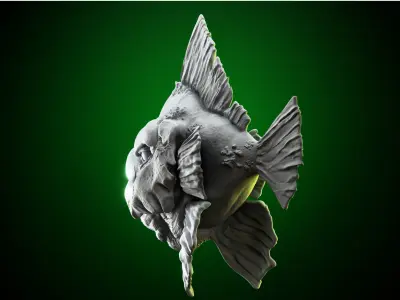 3d fish sculpture for  3d printing 3D print model