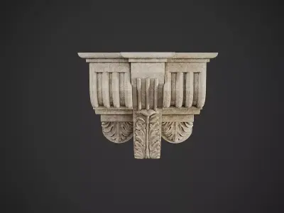 Classical Stone Carving 01 Low-poly 3D model