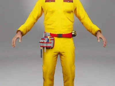 Worker Uniform Mechanic with Tools 3D Model 3D model