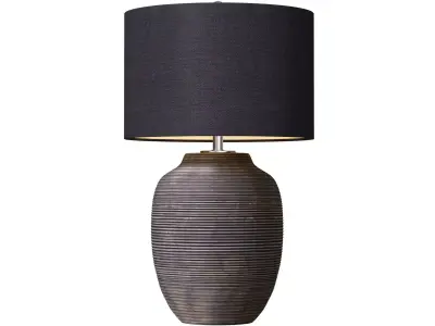 Black Fluted Rustic European bedside Nightstand Table Lamp 3D model