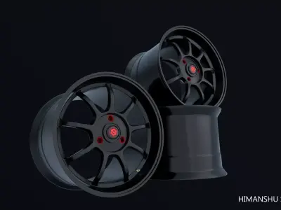 Wheel set of rims 3D model
