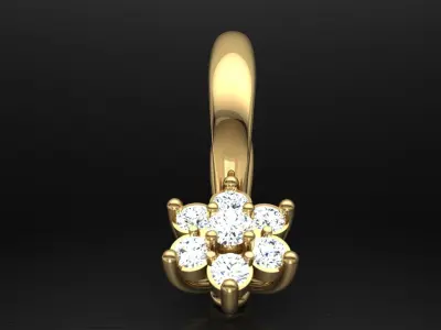  C3 The luxury female earring with gems 3D Model Pack