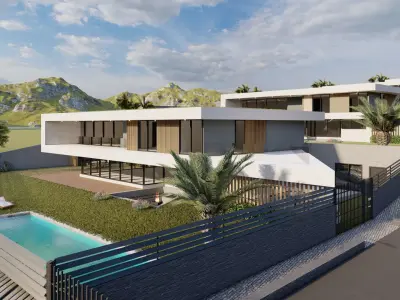 Modern Luxury Villa Complex 3D model