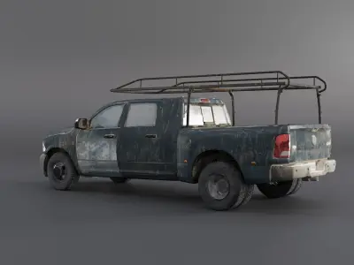 Abandoned Dodge Ram 1500  Low-poly 3D model