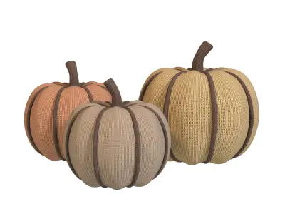 Fabric Pumpkin Decor SET 3D model