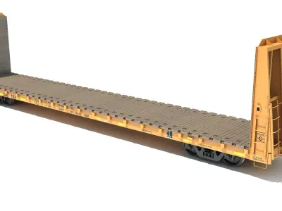 Bulkhead Flat Rail Car 3D model