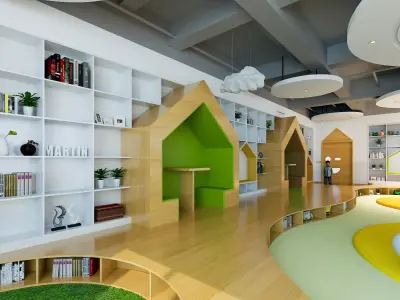 Kindergarten Activity Room - Preschool Classroom 3D Model Low-poly 3D model