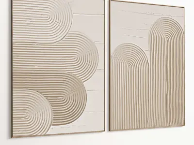 Plaster Two Photo Frame 473 Low-poly 3D model