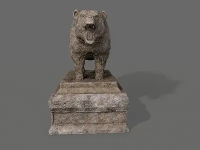 Bear Statue 4 Low-poly 3D model