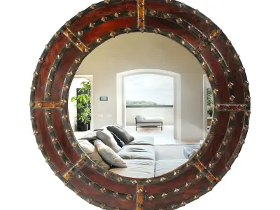 Round Ox Cart Mirror 3D model
