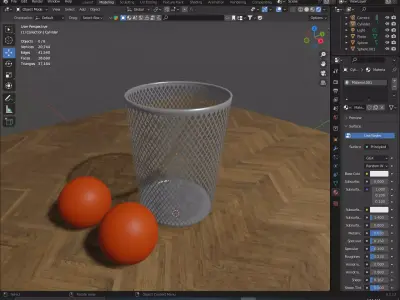 Metal Mesh Basketball Storage Bucket 3D model