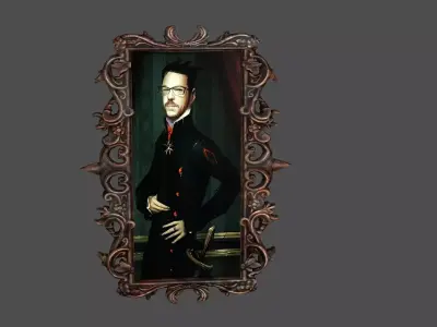 French Old Photo Frame Low-Poly 3D Model Low-poly 3D model