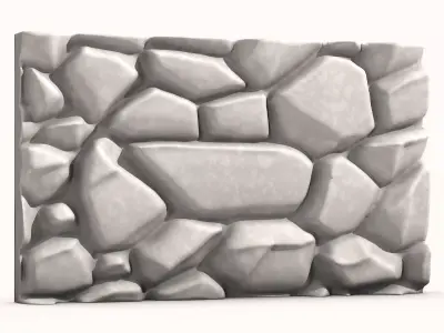 Uneven Stone Slab Wall Kit 3D model