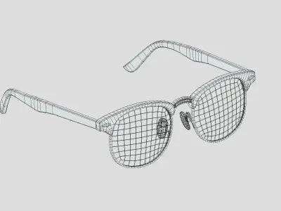 Classic Half Frame Glasses Low Poly PBR Realistic Low-poly 3D model