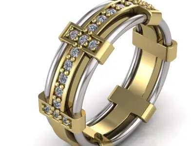 Wedding Jewelry Gold Engagement Ring 3D print model
